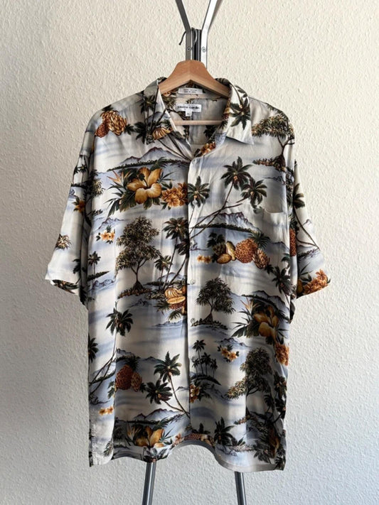 Pierre Cardin Vintage Hawaiian Pattern Shirt XL