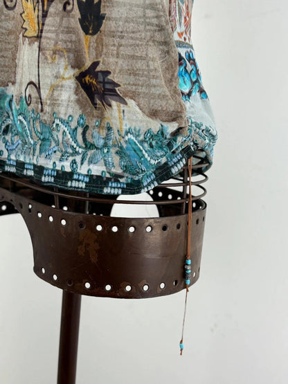 Les Copains Mesh Sheer Floral Blouse XL