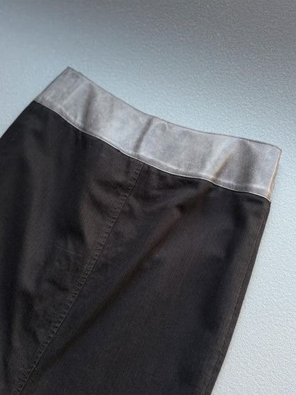 Calvin Klein Y2K Maxi Skirt 30” Leather Belt Black Denim