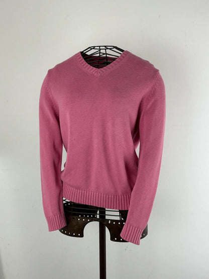 LL Bean V Neck Cotton Knit Sweater Small Medium