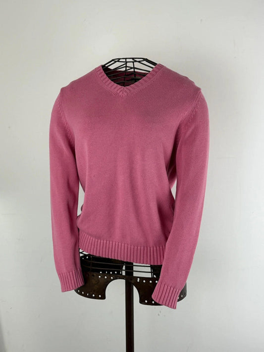 LL Bean V Neck Cotton Knit Sweater Small Medium