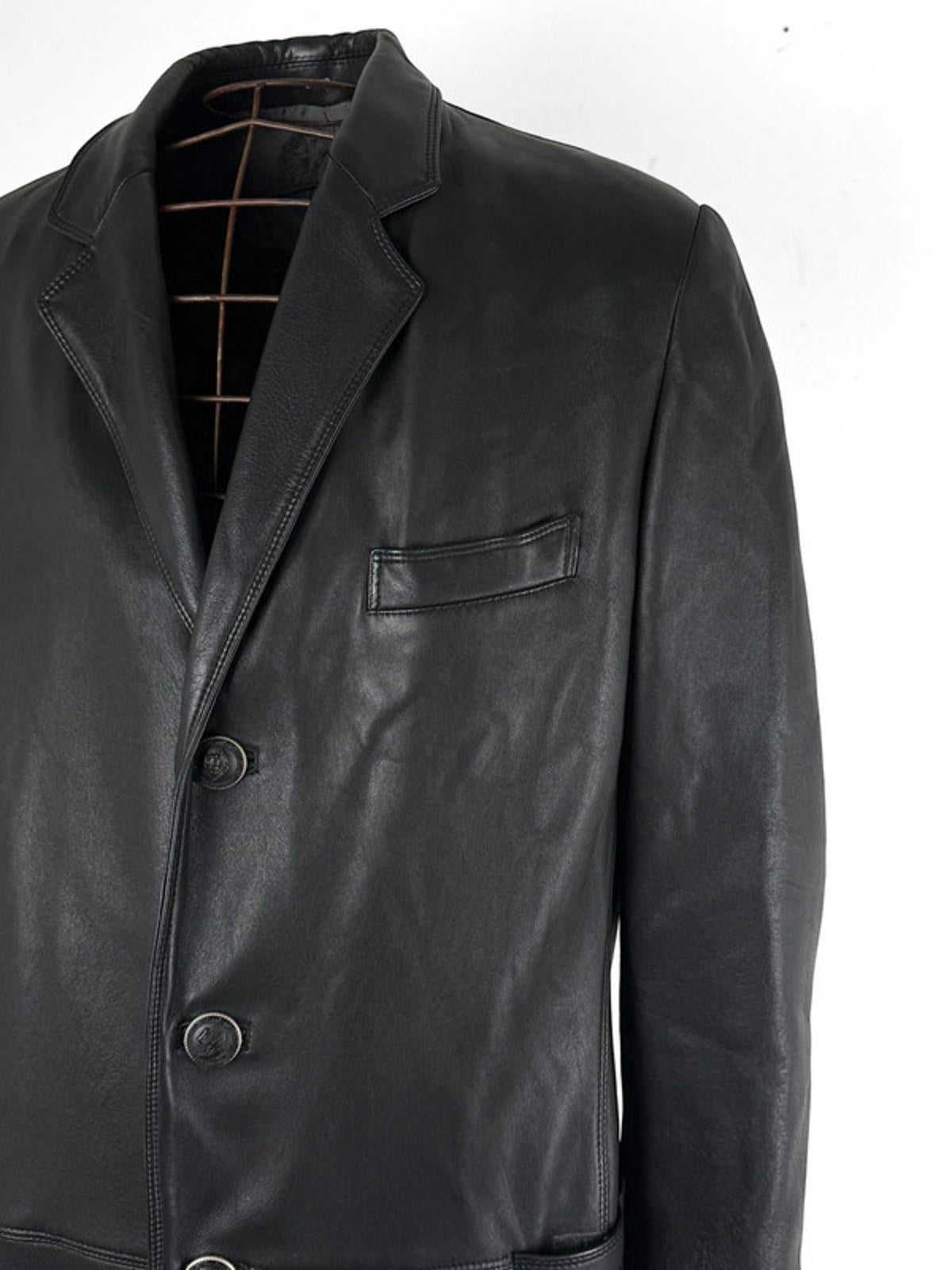 Gianni Versace 90s Soft Leather Trench Coat Medium / Large