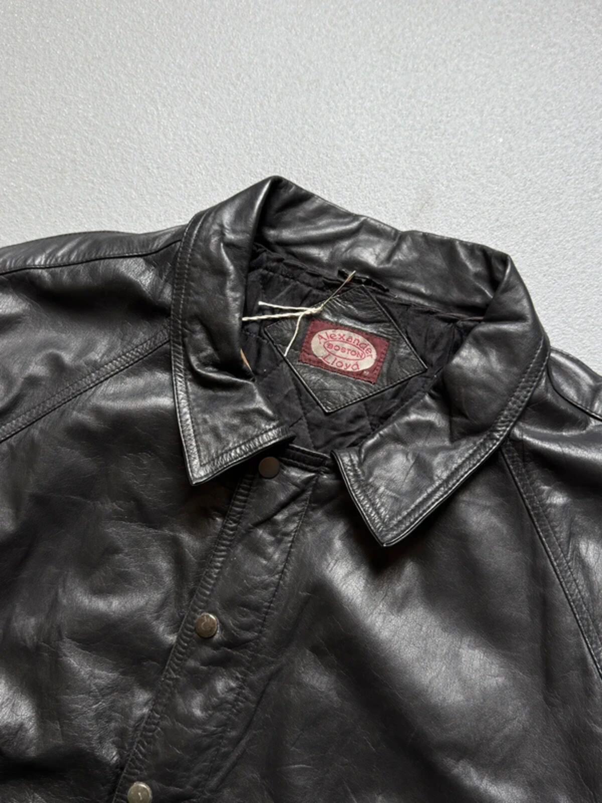 Vintage 80s Leather Bomber Jacket XXL