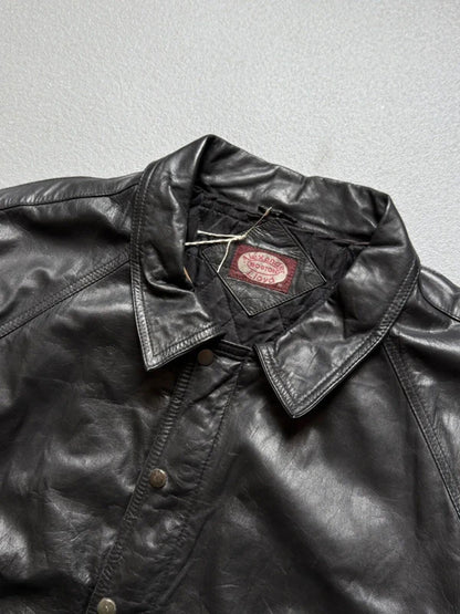 Vintage 80s Leather Bomber Jacket XXL