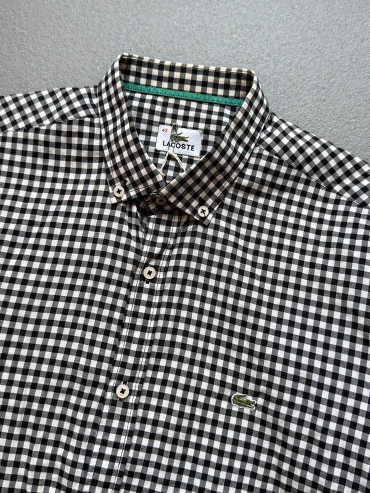 Lacoste Black & White Check Shirt Medium