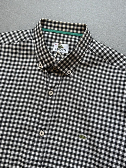 Lacoste Black & White Check Shirt Medium