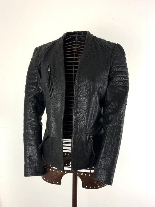 All Saints Marin Biker Ladies Leather Jacket 10