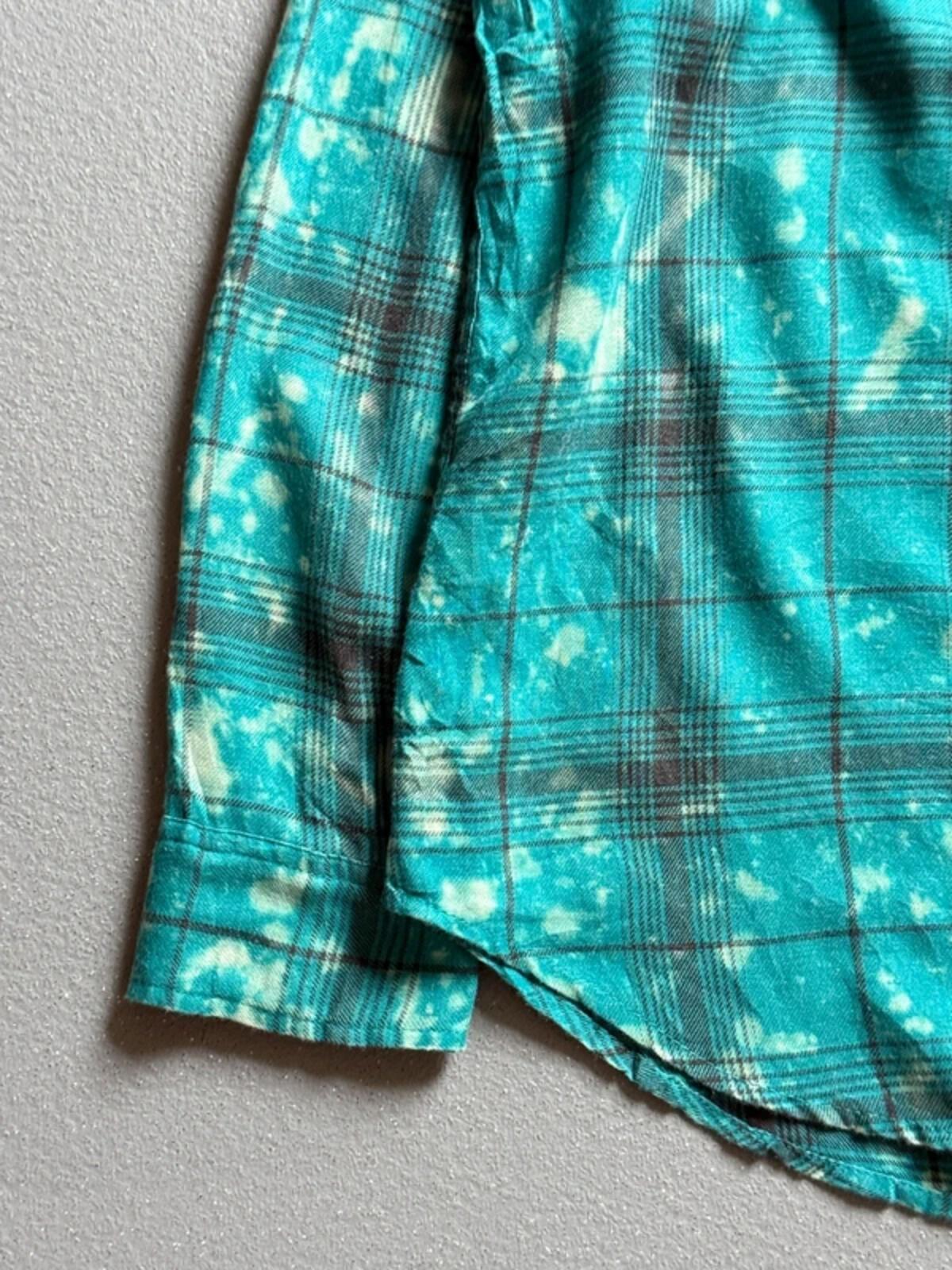 Hollister Bleach Dye Flannel Shirt Medium Mens