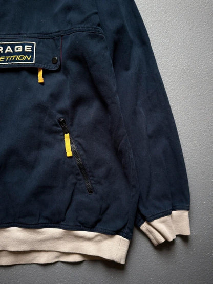 Vintage Sailing Smock Asymmetrical Zip Denim Large
