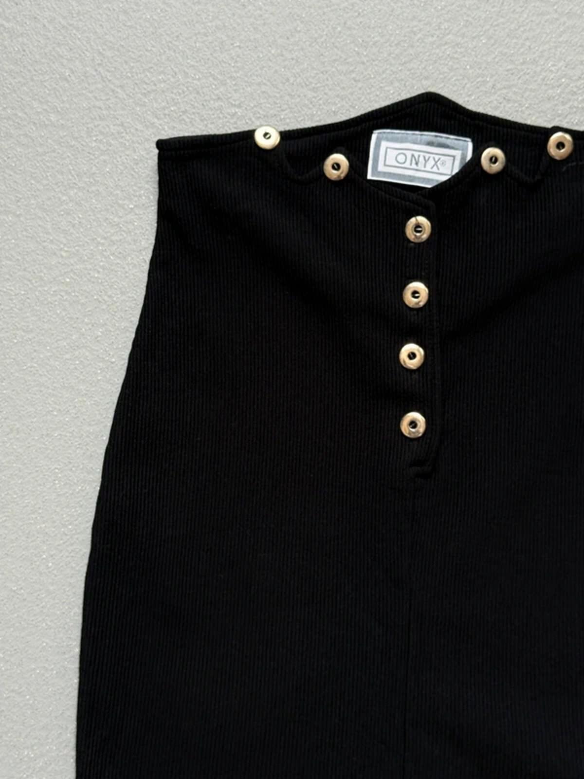 Onyx Y2K Ribbed Mini Skirt Size 6 XS