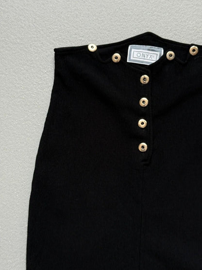 Onyx Y2K Ribbed Mini Skirt Size 6 XS