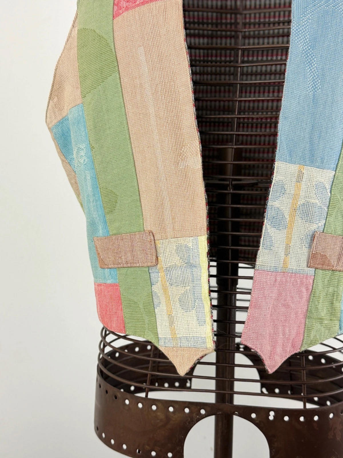 Vintage Cropped Patchwork Waistcoat Reversible