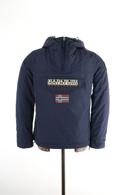 Napapijri Pullover Jacket Medium Fleece Lined Winter Coat Navy Mens