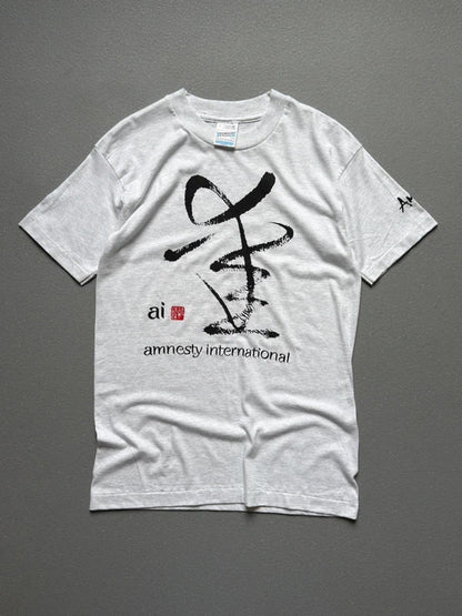 Vintage Single Stitch Amnesty International T Shirt Small