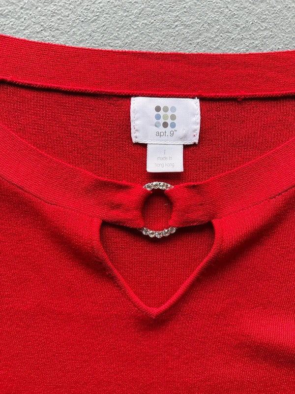 APT. 9 Red Keyhole Knit Top – Women’s Small