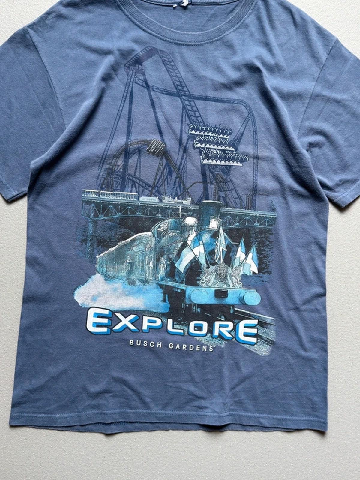 Vintage Busch Gardens Train Rollercoaster T Shirt Large