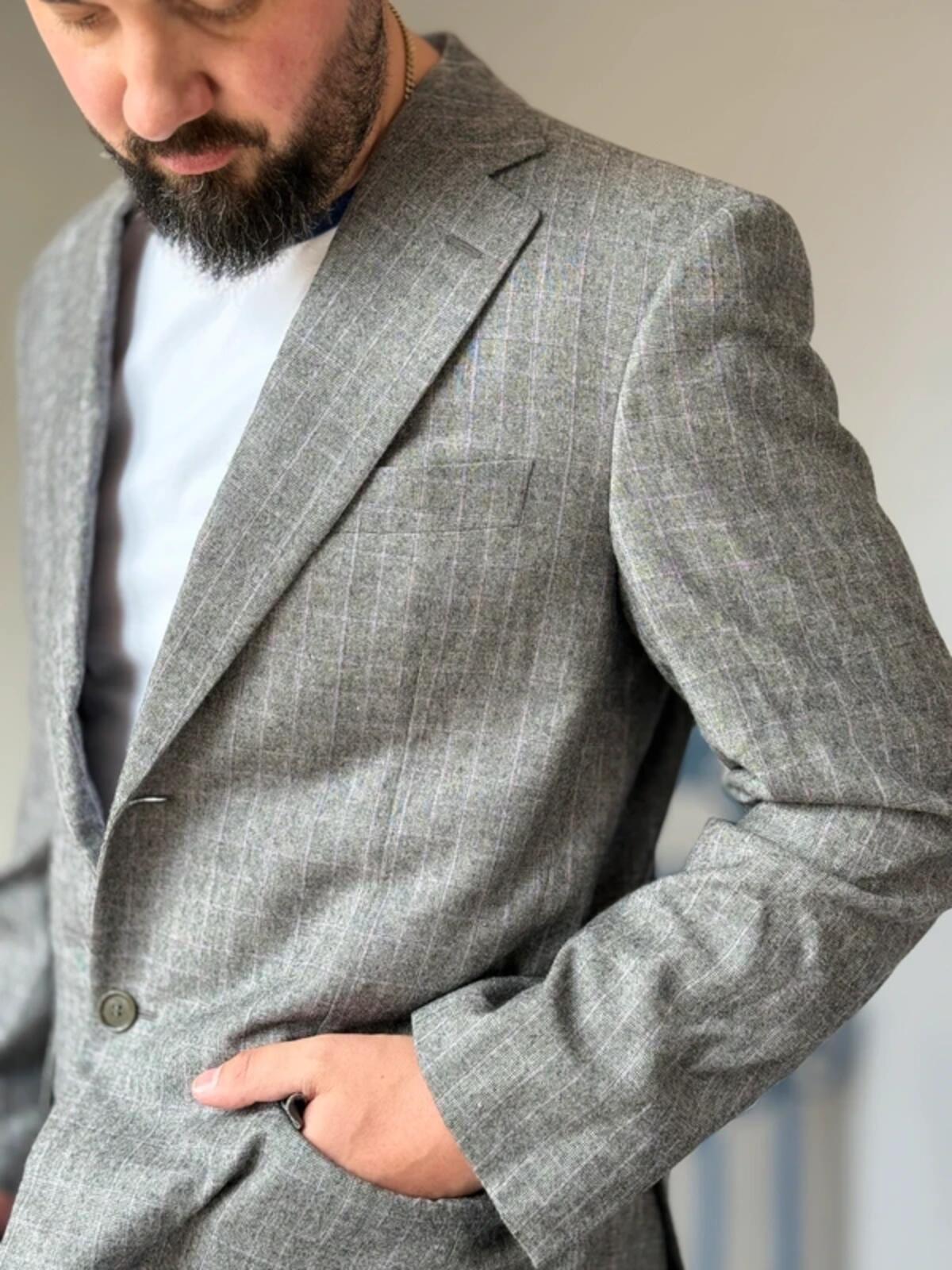 Pal Zileri Grey Lilac Check Wool Jacket IT50