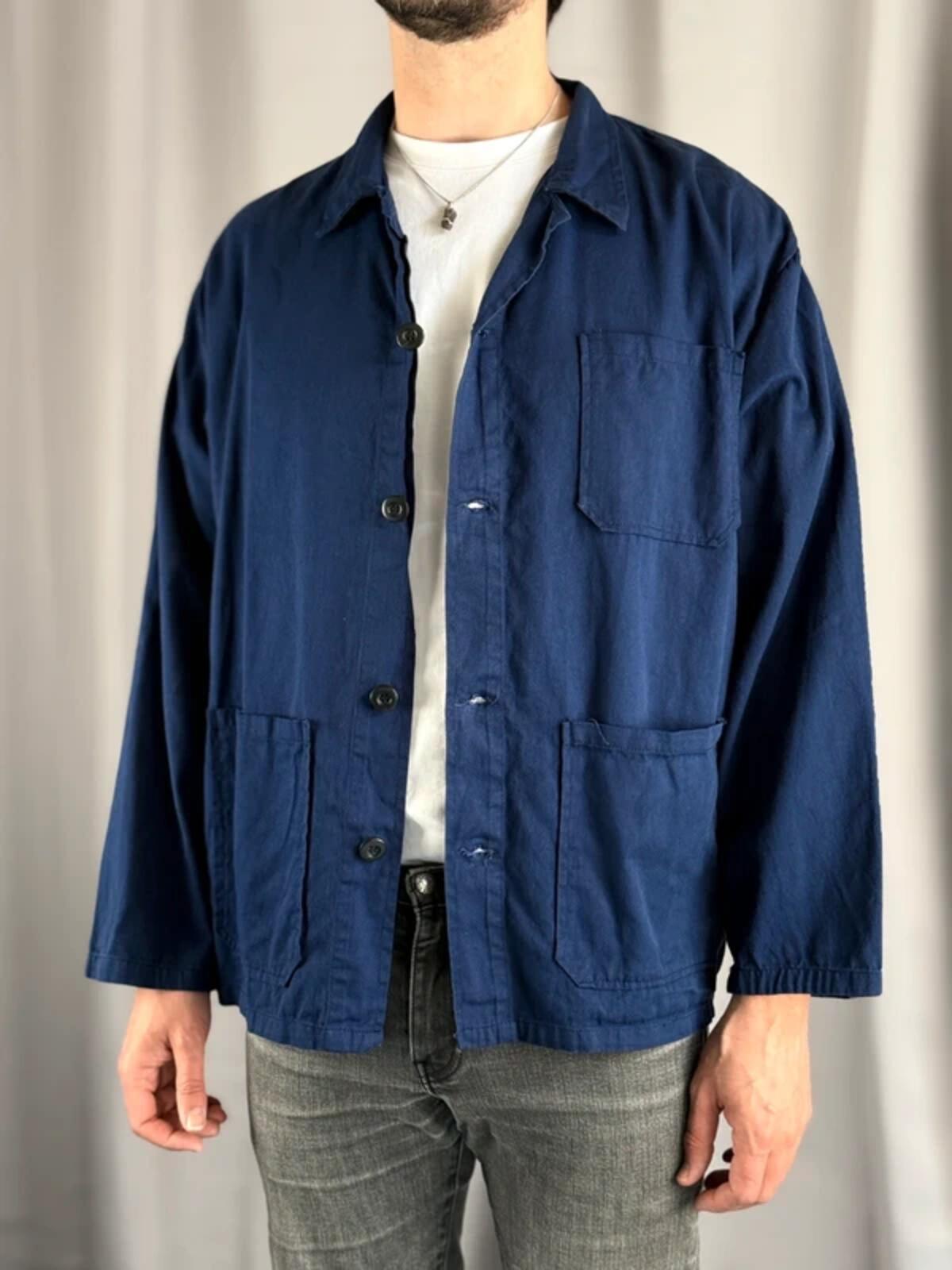 Navy French Work Jacket XL Vintage