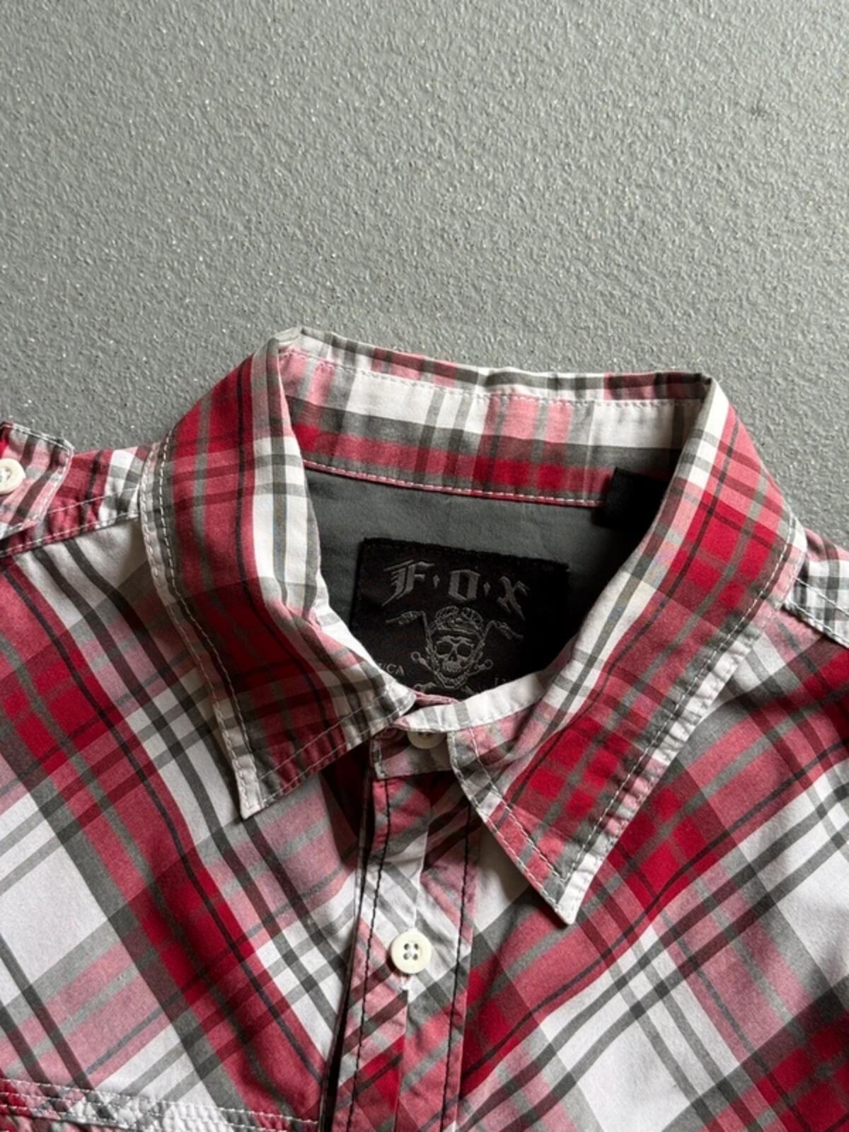 Fox Y2K Check Shirt Medium BMX Skater Moto