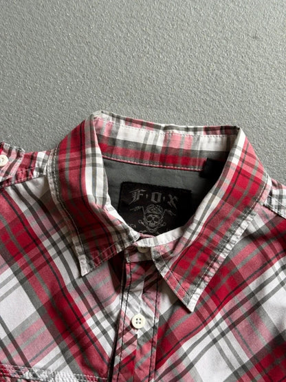 Fox Y2K Check Shirt Medium BMX Skater Moto