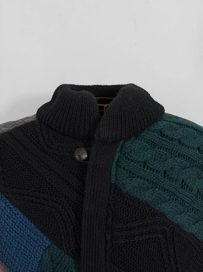 80s Bomber Jacket Knitted Vintage XL