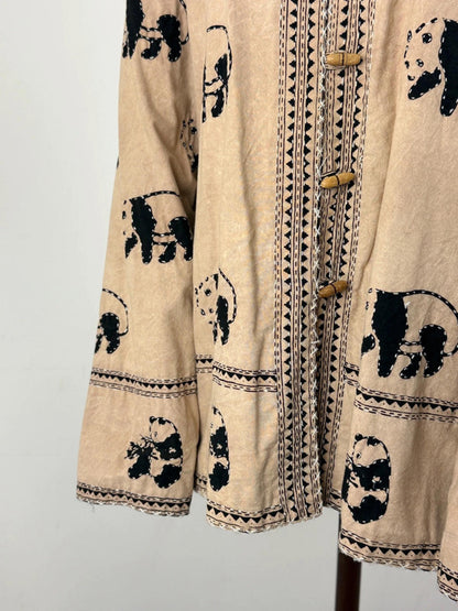 Kantha Quilted Panda Work Jacket XL Reversible