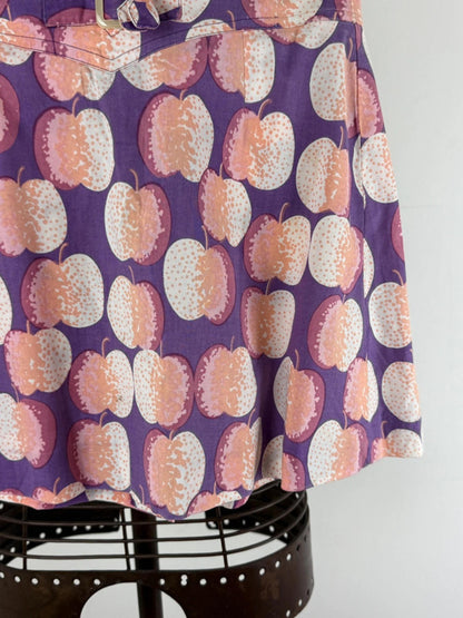 Apple Print Y2K Mini Skirt Size 8 / 28”