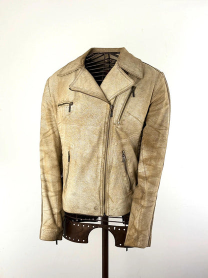 Distressed Look Y2K Perfecto Leather Jacket Size 12