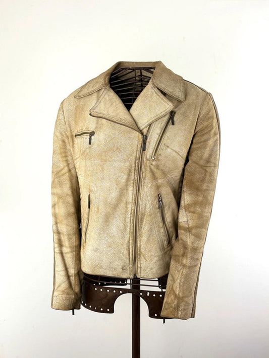Distressed Look Y2K Perfecto Leather Jacket Size 12