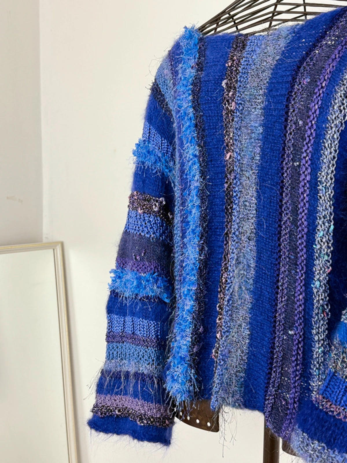 Handknit Beautiful Flared Cuff Sweater XL