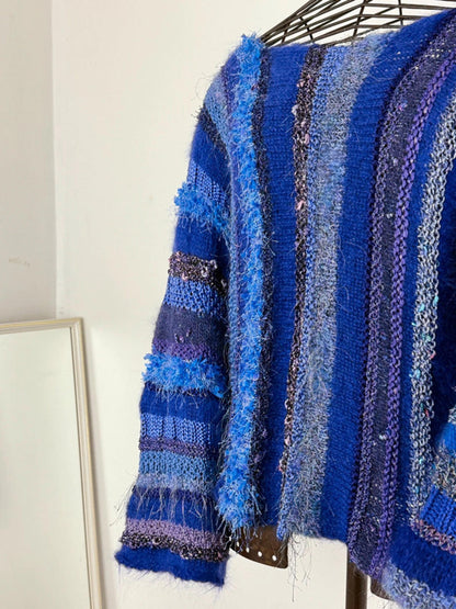 Handknit Beautiful Flared Cuff Sweater XL