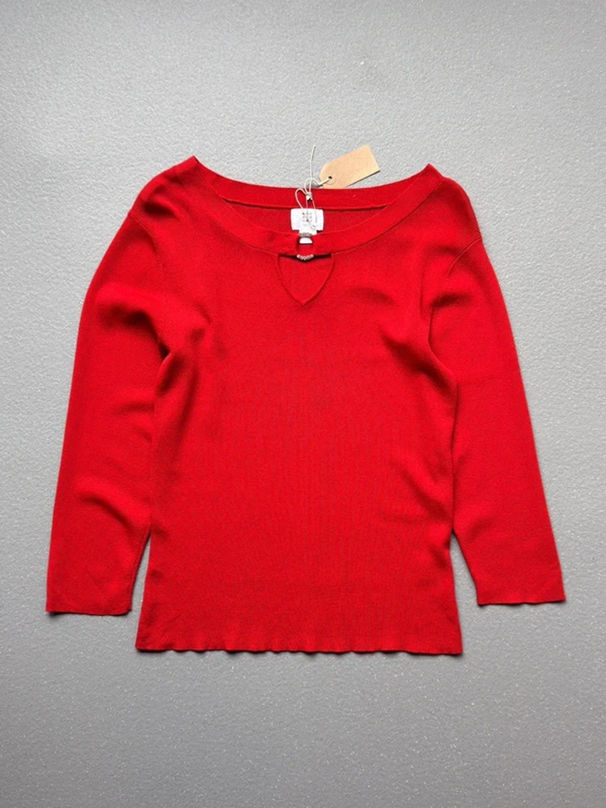 Y2K Keyhole Diamonte 3/4 Sleeve Jumper Small