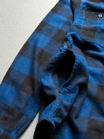 Y2K Grunge Hoodie Flannel Overshirt XS