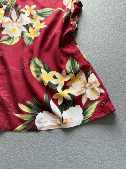 Ladies Vintage Hawaii Floral Sleeveless Shirt XL