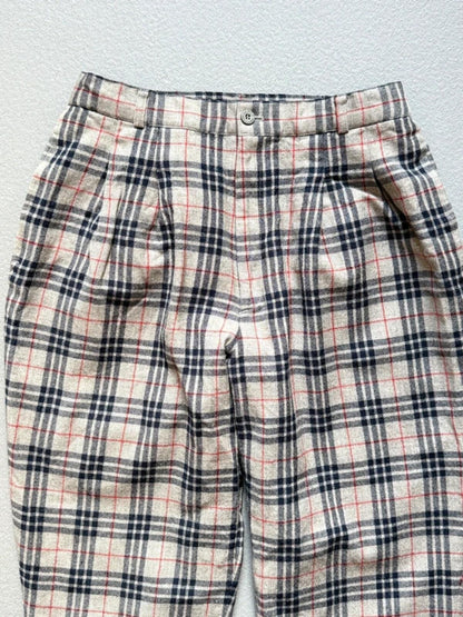 US Polo Association High Waisted Check Wool Blend Trousers 28”