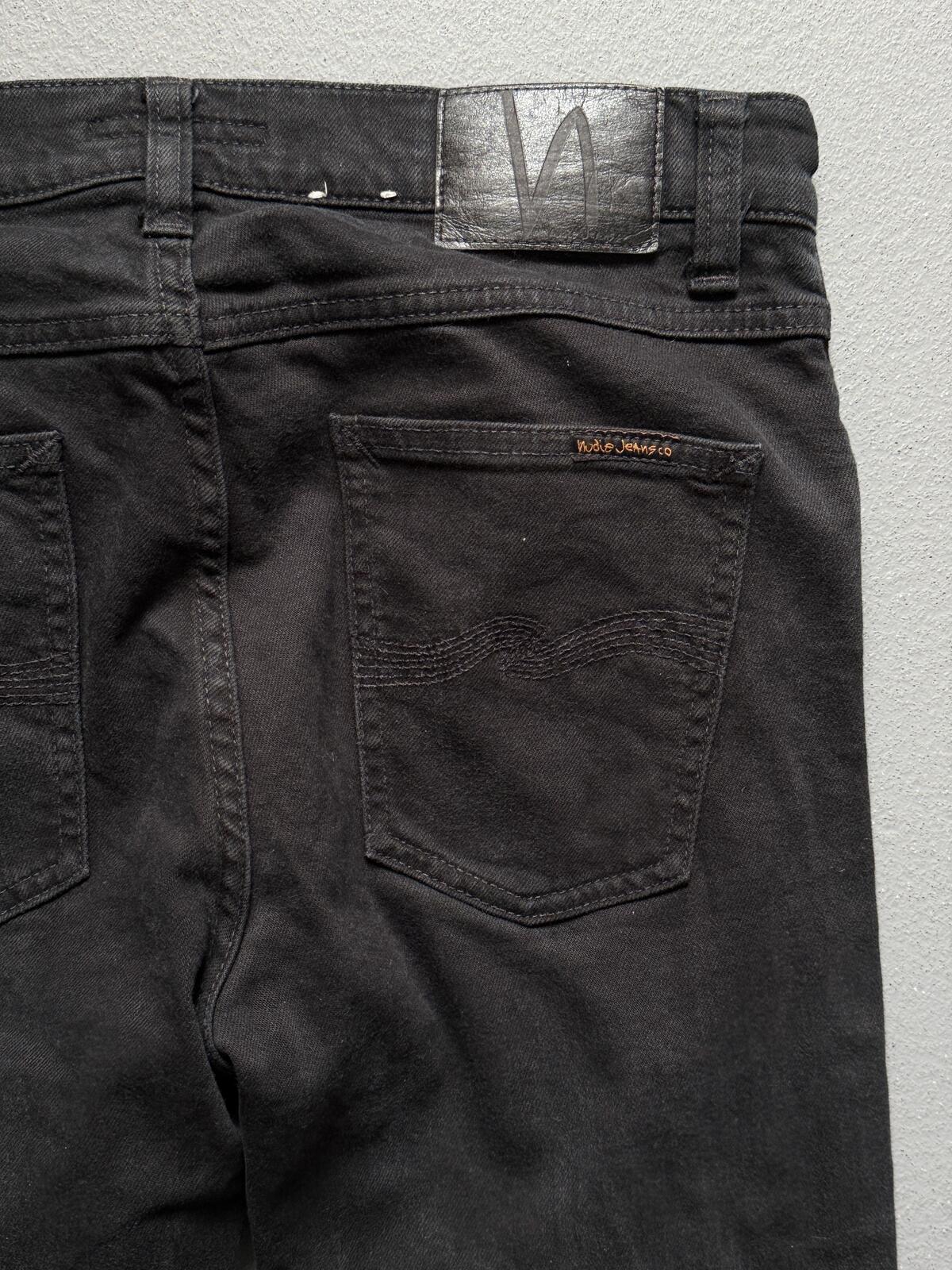 Nudie Jeans Lean Dean Black Denim Jeans 32x32 Straight Leg