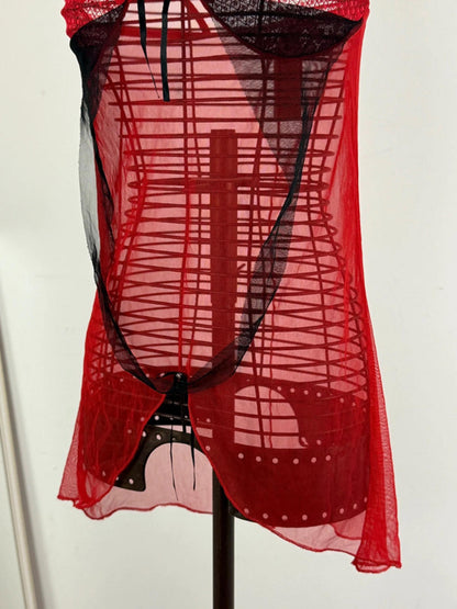 Sheer Mini Dress Y2K Sexy Lingerie Small