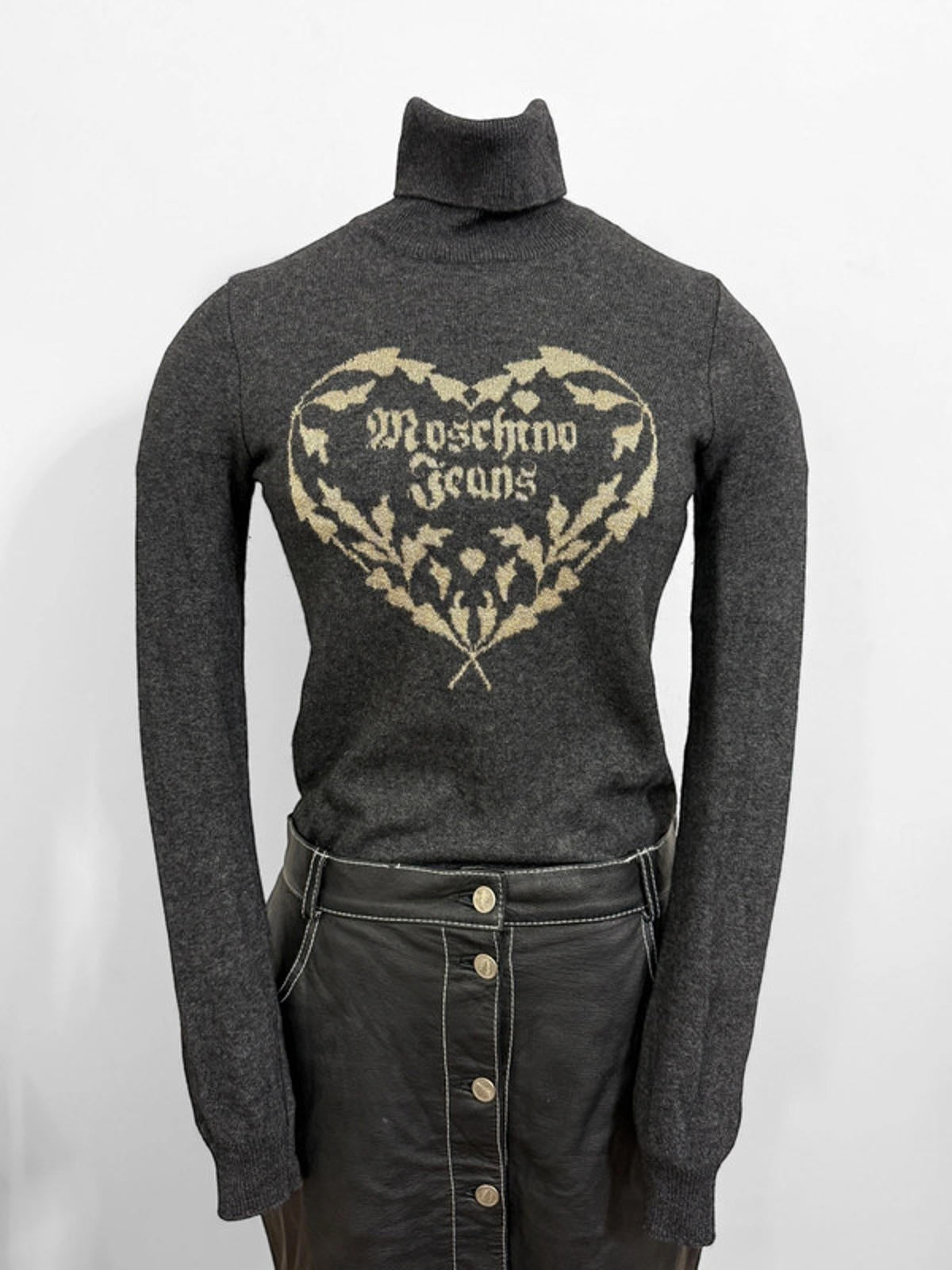 Moschino Y2K Roll Neck Merino Wool Jumper Small