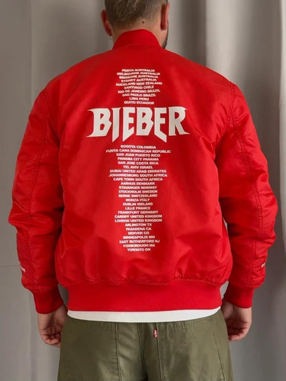 Justin Bieber Purpose Tour Bomber Jacket Medium