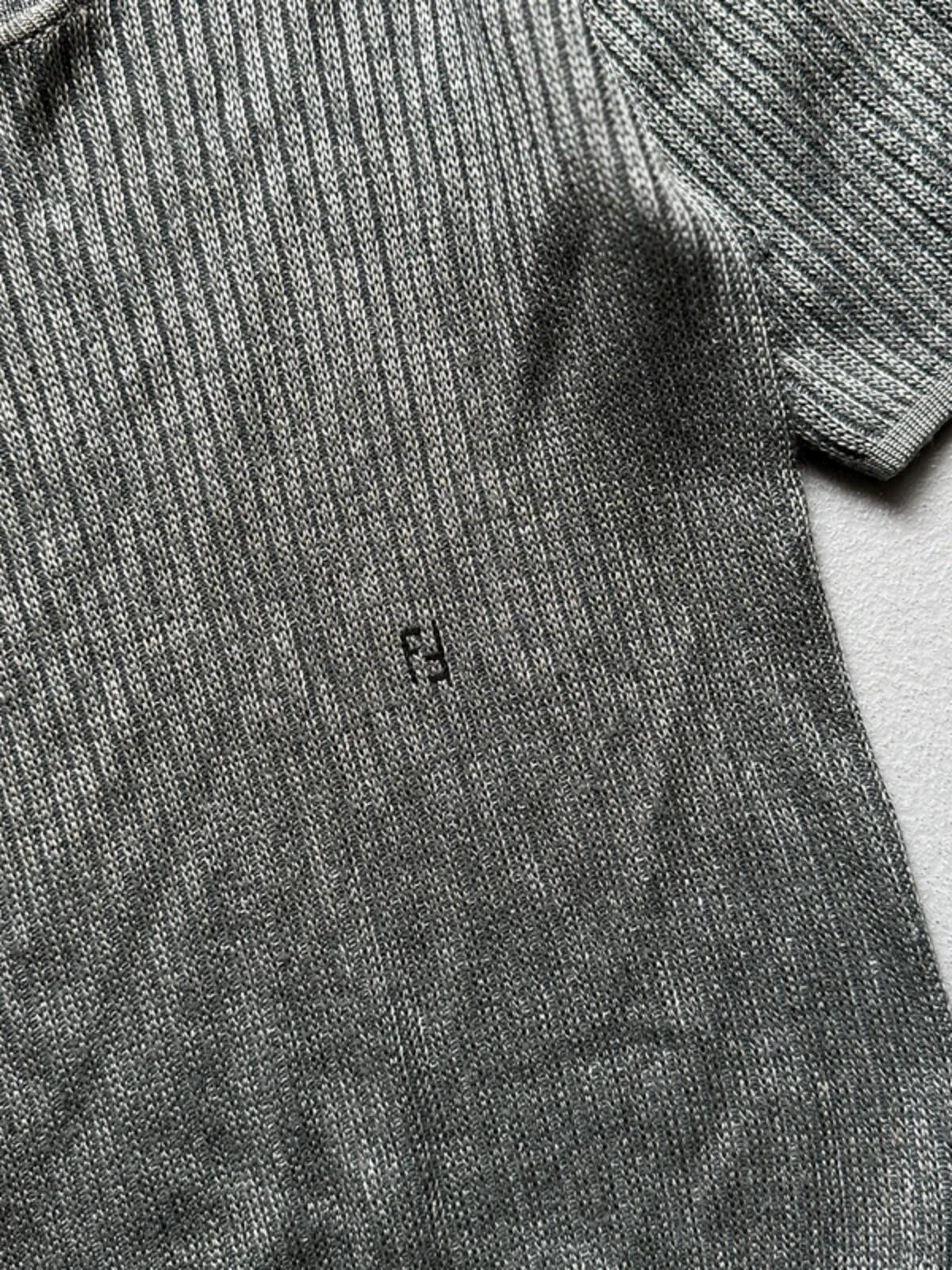 Fendi 80s Silver Short Sleeve Knit Jumper Size 14