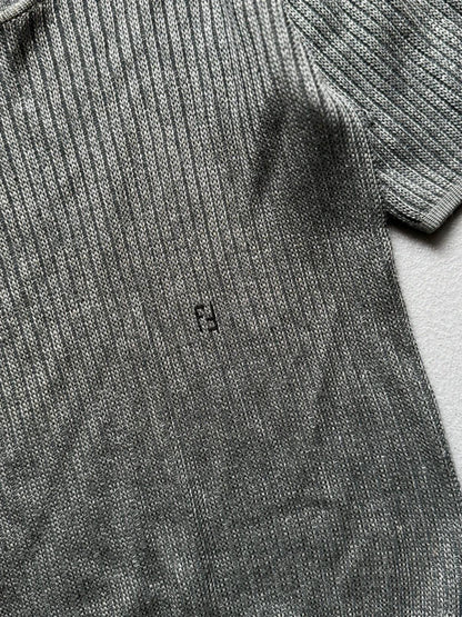 Fendi 80s Silver Short Sleeve Knit Jumper Size 14