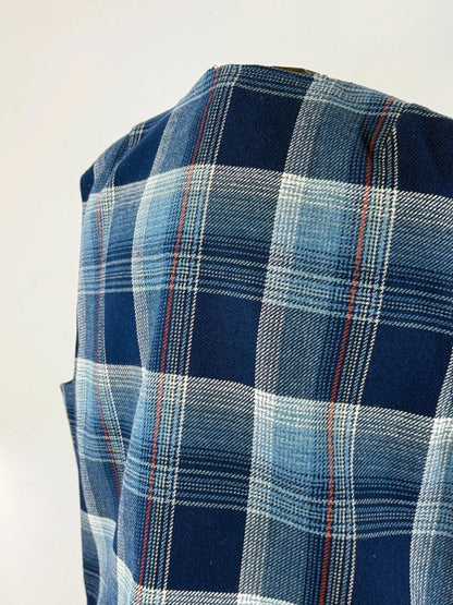 Vintage Plaid Cropped Waistcoat Medium Western