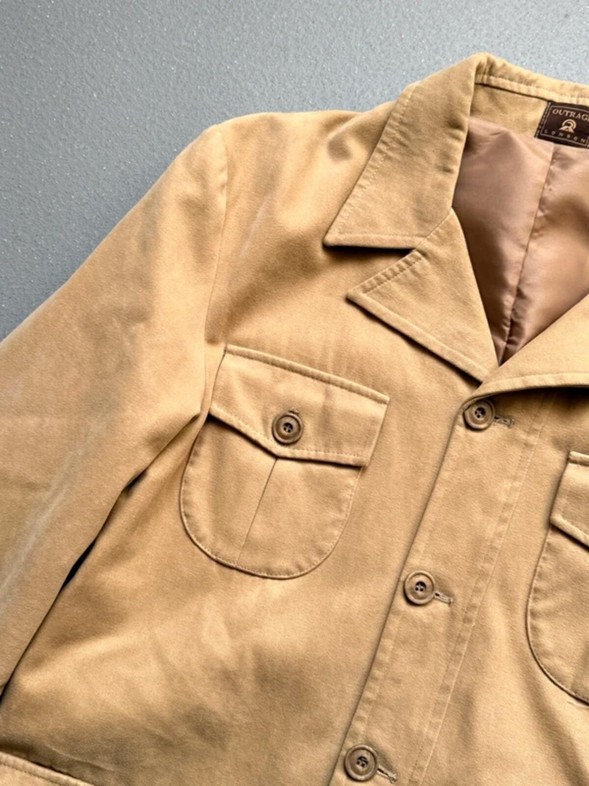 70s Vintage Outrage London Utility Safari Work Jacket Large