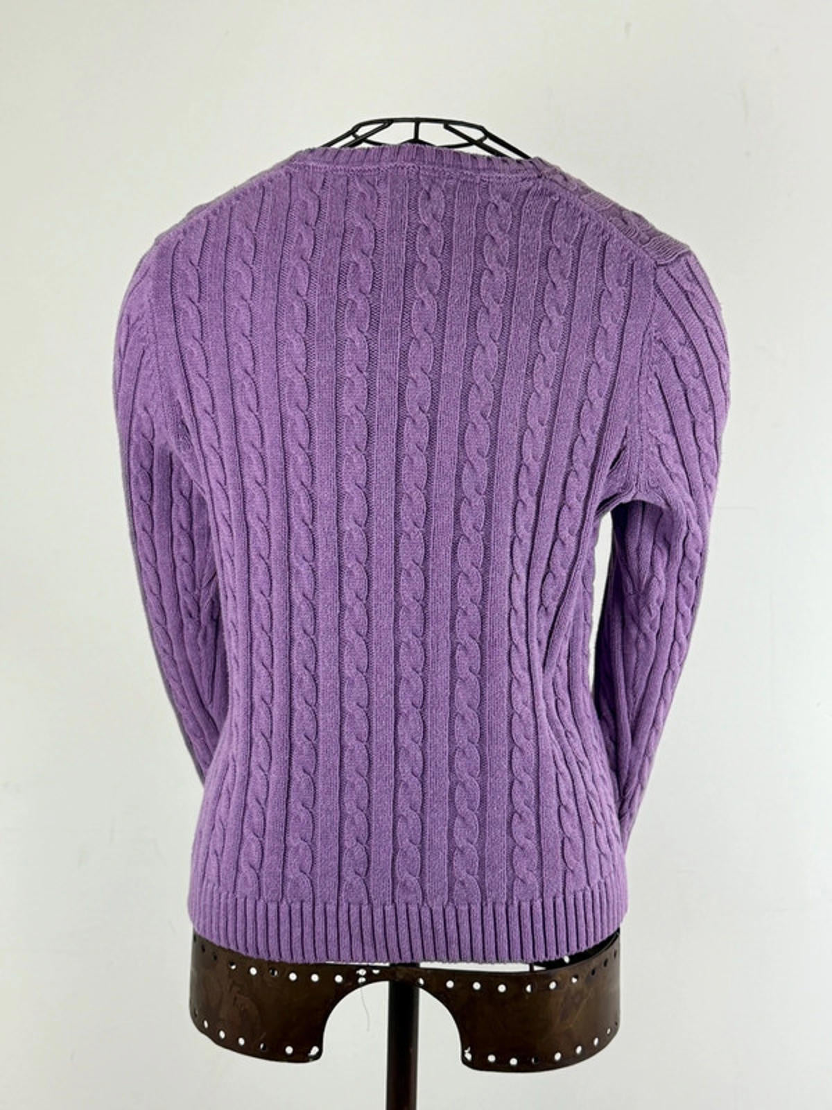 Lilac Purple LL Bean Cable Knit Jumper Medium