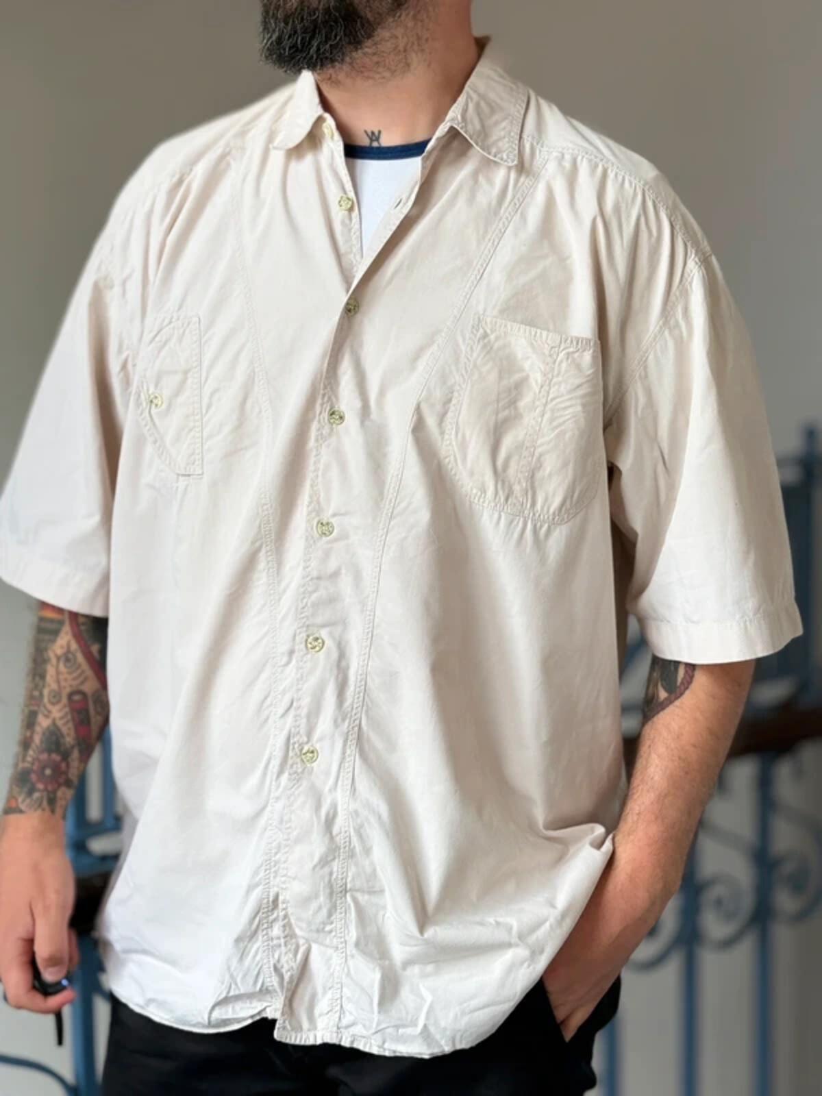 80s Vintage Utility Shirt Short Sleeve XL