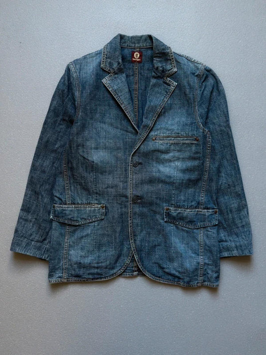 2000s Denim Chore Jacket Large Ladies