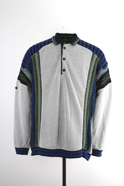 Carlo Colucci Cosby 90s Knit Sweater XL Polo Collar