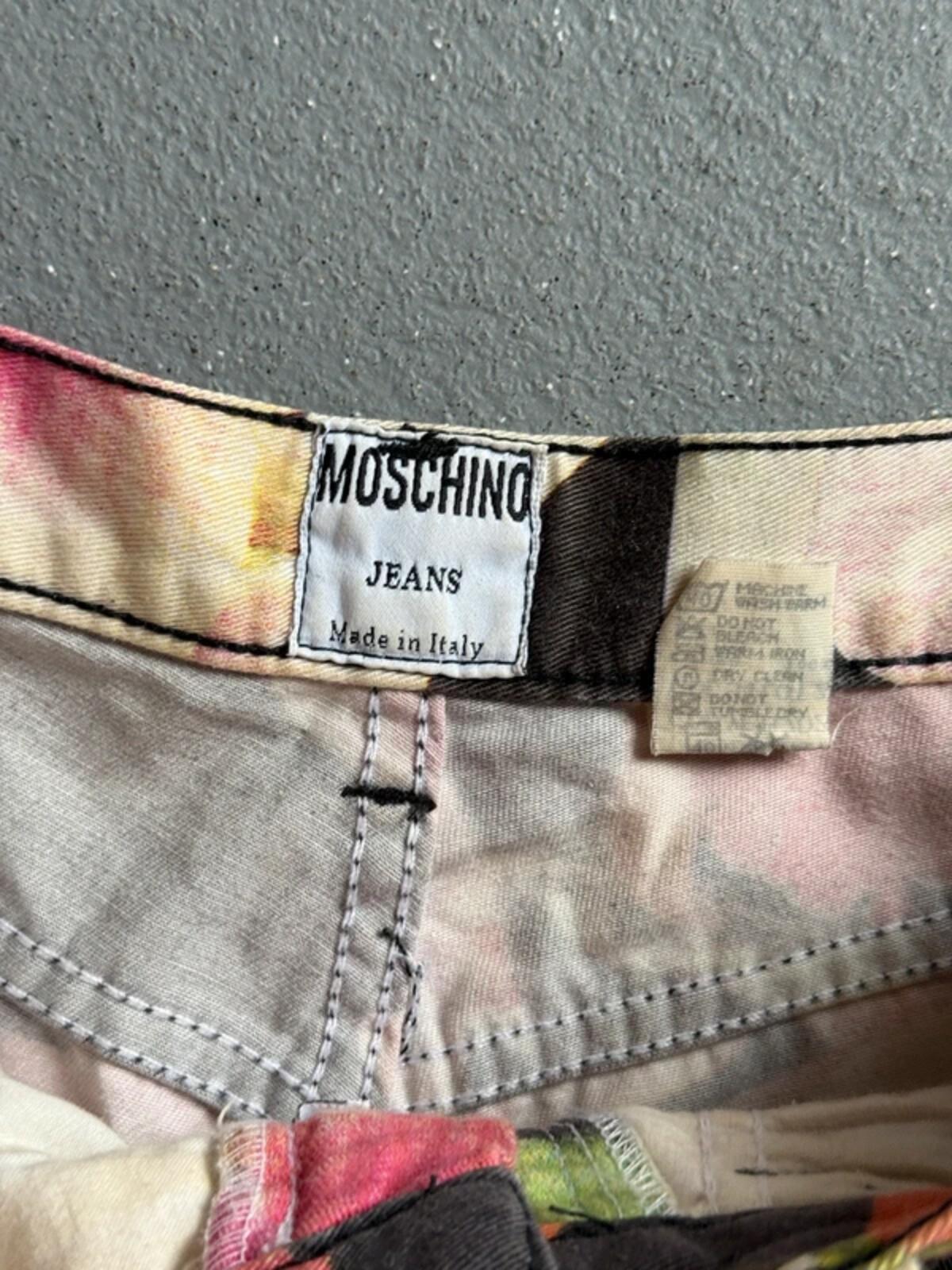 Moschino High Waisted Trousers 26” Floral Print 90s Vintage