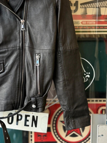 Barneys Leather Jacket Biker Perfecto Small Mens