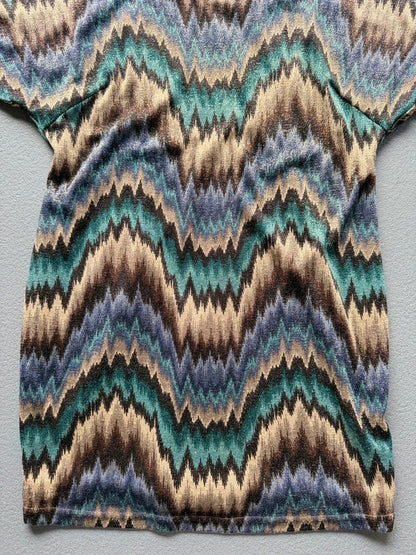 Traffic People Metallic Zigzag Mini Dress – Women’s Large